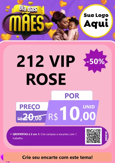 Modelo de Cartaz para Cartaz A4 Vertical com o tema Dia das Mães para Perfumes