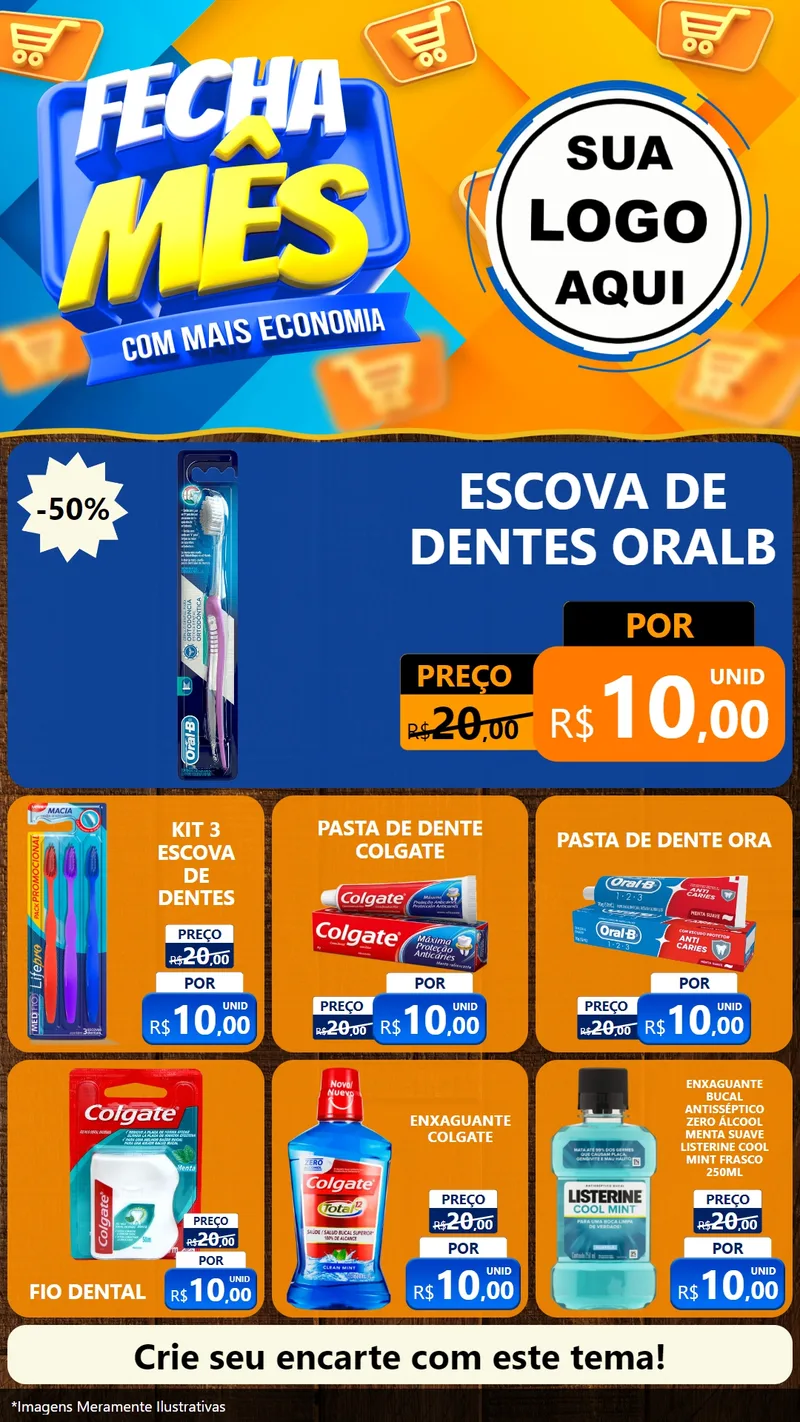 Modelo de Rede Social para Stories com o tema Fecha Mês Com Mais Economia para Higiene Pessoal