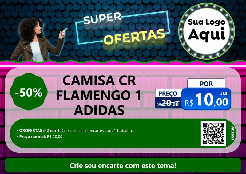 Modelo de Cartaz para Cartaz A4 Horizontal com o tema Super Ofertas para Roupas e acessórios