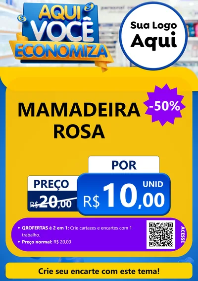 Modelo de Cartaz para Cartaz A4 Vertical com o tema Aqui Você Economiza para Bebês