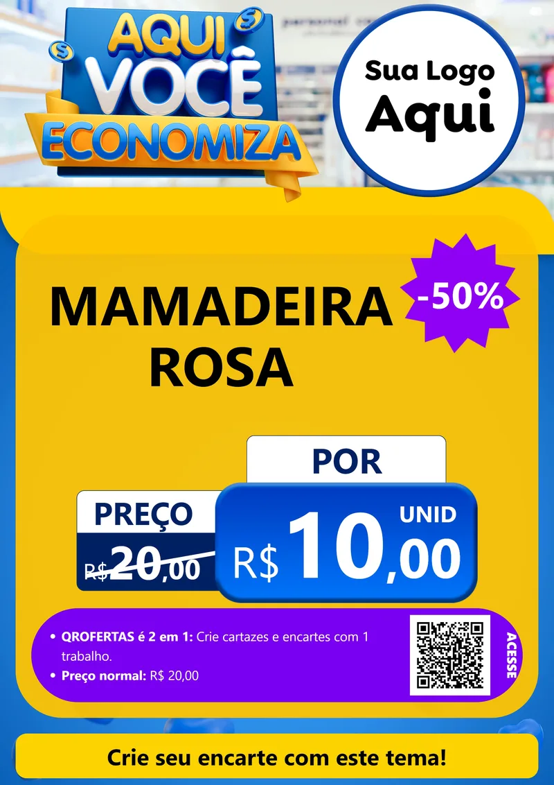 Modelo de Cartaz para Cartaz A4 Vertical com o tema Aqui Você Economiza para Bebês