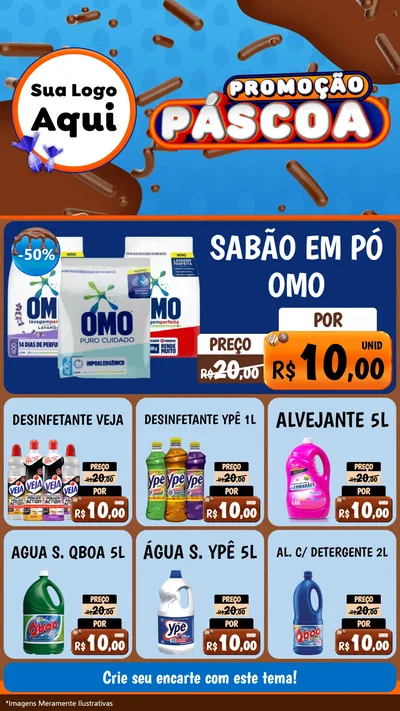 Modelo de Rede Social para Stories com o tema Promoção Páscoa para Produtos de Limpeza