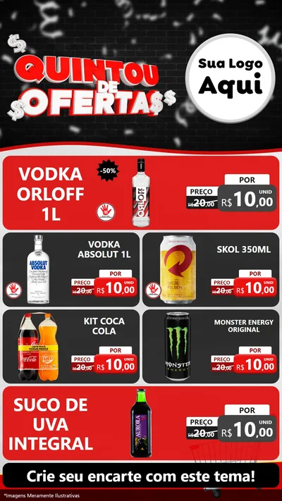 Modelo de TV para TV Vertical com o tema Quintou de Ofertas para Distribuidora de bebidas