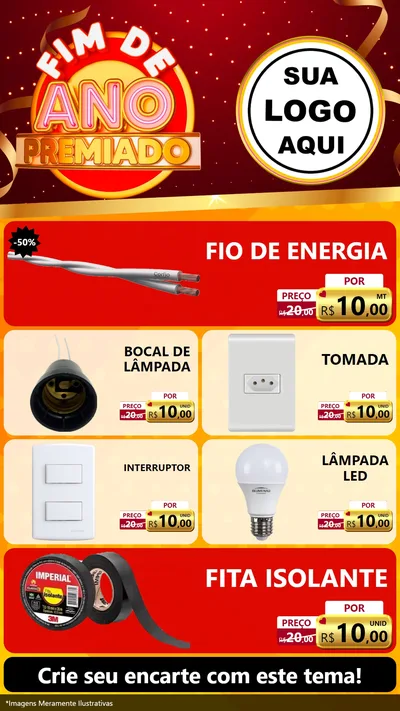 Modelo de TV para TV Vertical com o tema Fim de Ano Premiado para Materiais Elétricos