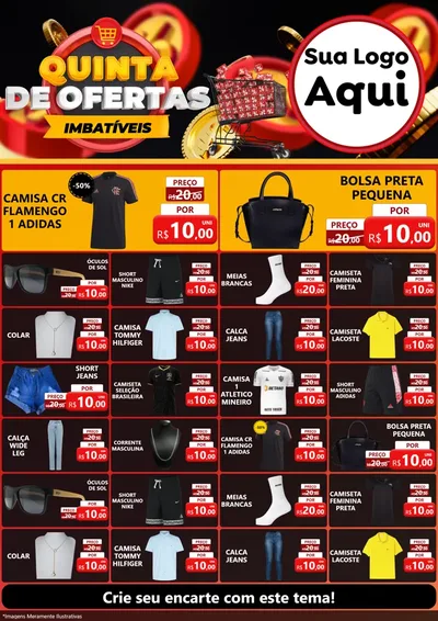 Modelo de Encarte para Encarte A4 Vertical com o tema Quinta de Ofertas Imbatíveis para Roupas e acessórios