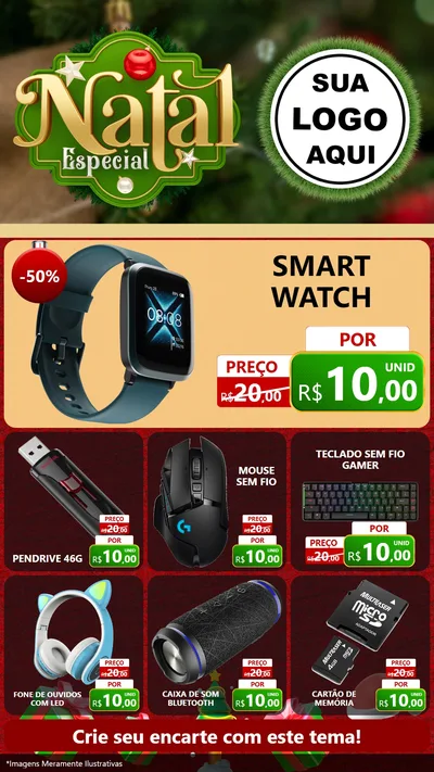 Modelo de Rede Social para Stories com o tema Natal Especial para Informática