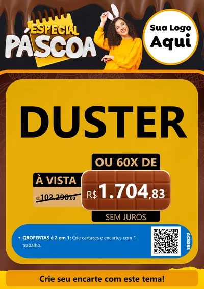 Modelo de Cartaz para Cartaz A4 Vertical com o tema Especial Páscoa para Concessionaria de Carros