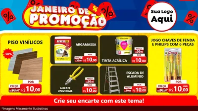 Modelo de TV para TV Horizontal com o tema Janeiro de Promoção para Material para Construção