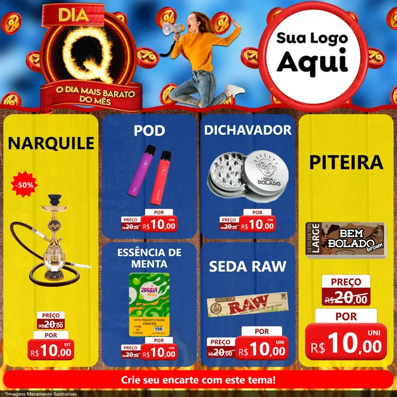 Modelo de Rede Social para Feed Facebook com o tema Dia Q - O Dia Mais Barato Do Mês para Tabacaria