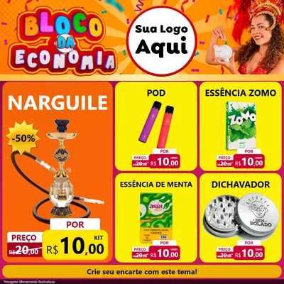 Modelo de Rede Social para Feed Facebook com o tema Bloco da Economia para Tabacaria