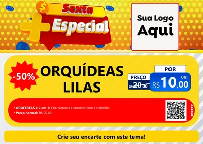 Modelo de Cartaz para Cartaz A4 Horizontal com o tema Sexta Mais Especial para Floricultura e jardim