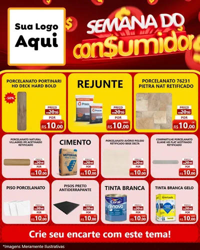 Modelo de Rede Social para Feed Instagram com o tema Semana do Consumidor para Pisos e revestimentos