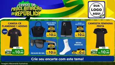 Modelo de TV para TV Horizontal com o tema Feriado da Proclamação da República para Roupas e acessórios