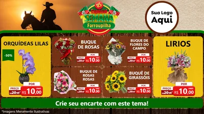 Modelo de TV para TV Horizontal com o tema Especial Semana Farroupilha para Floricultura e jardim