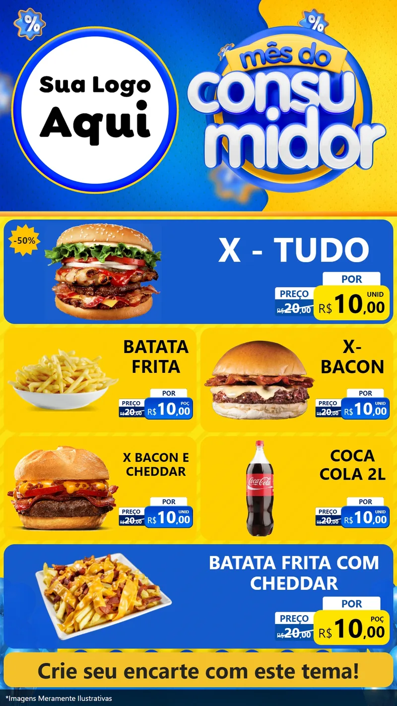 Modelo de TV para TV Vertical com o tema Mês do Consumidor para Hamburgueria