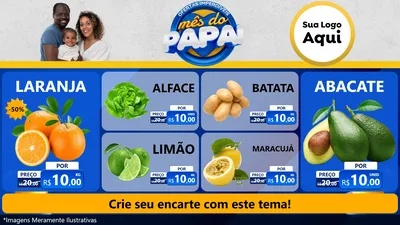 Modelo de TV para TV Horizontal com o tema Ofertas Imperdíveis Mês Do Papai para Hortifrúti