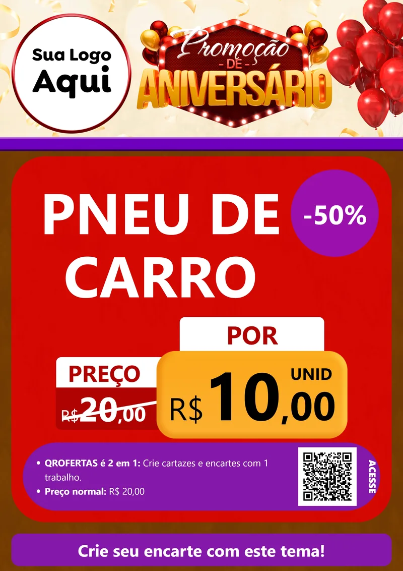 Modelo de Cartaz para Cartaz A4 Vertical com o tema Promoção de Aniversário para Auto peças