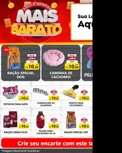 Modelo de Rede Social para Feed Instagram com o tema Mais Barato para Pet Shop