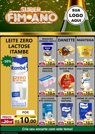 Modelo de Encarte para Encarte A4 Vertical com o tema Super Fim de Ano para Frios e Laticínios