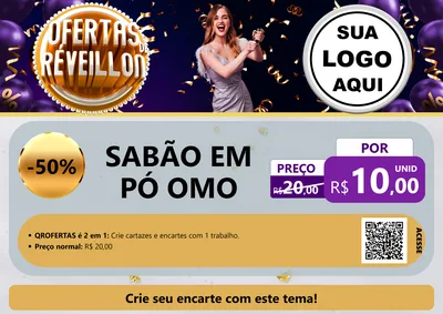 Modelo de Cartaz para Cartaz A4 Horizontal com o tema Ofertas de Réveillon para Produtos de Limpeza