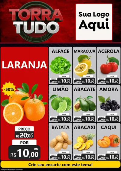 Modelo de Encarte para Encarte A4 Vertical com o tema Torra Tudo para Hortifrúti