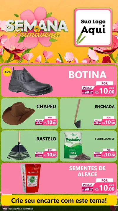 Modelo de TV para TV Vertical com o tema Semana da Primavera para Agropecuária