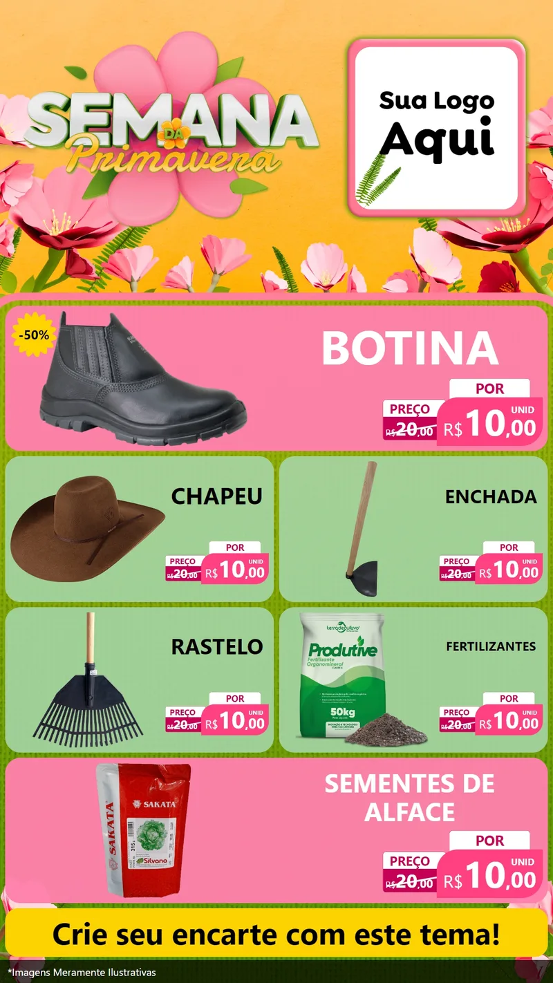 Modelo de TV para TV Vertical com o tema Semana da Primavera para Agropecuária