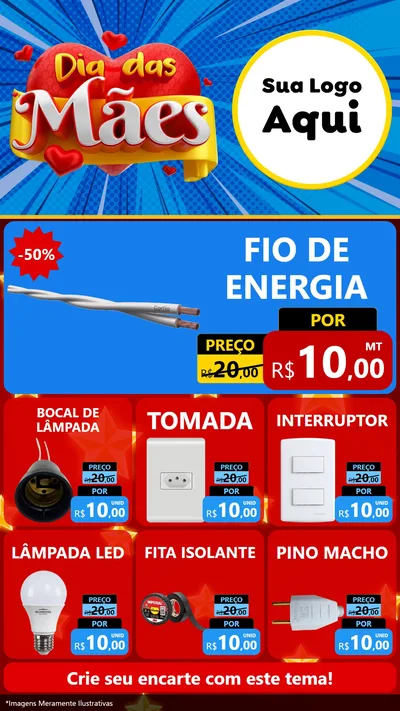 Modelo de Rede Social para Stories com o tema Dia das Mães para Materiais Elétricos