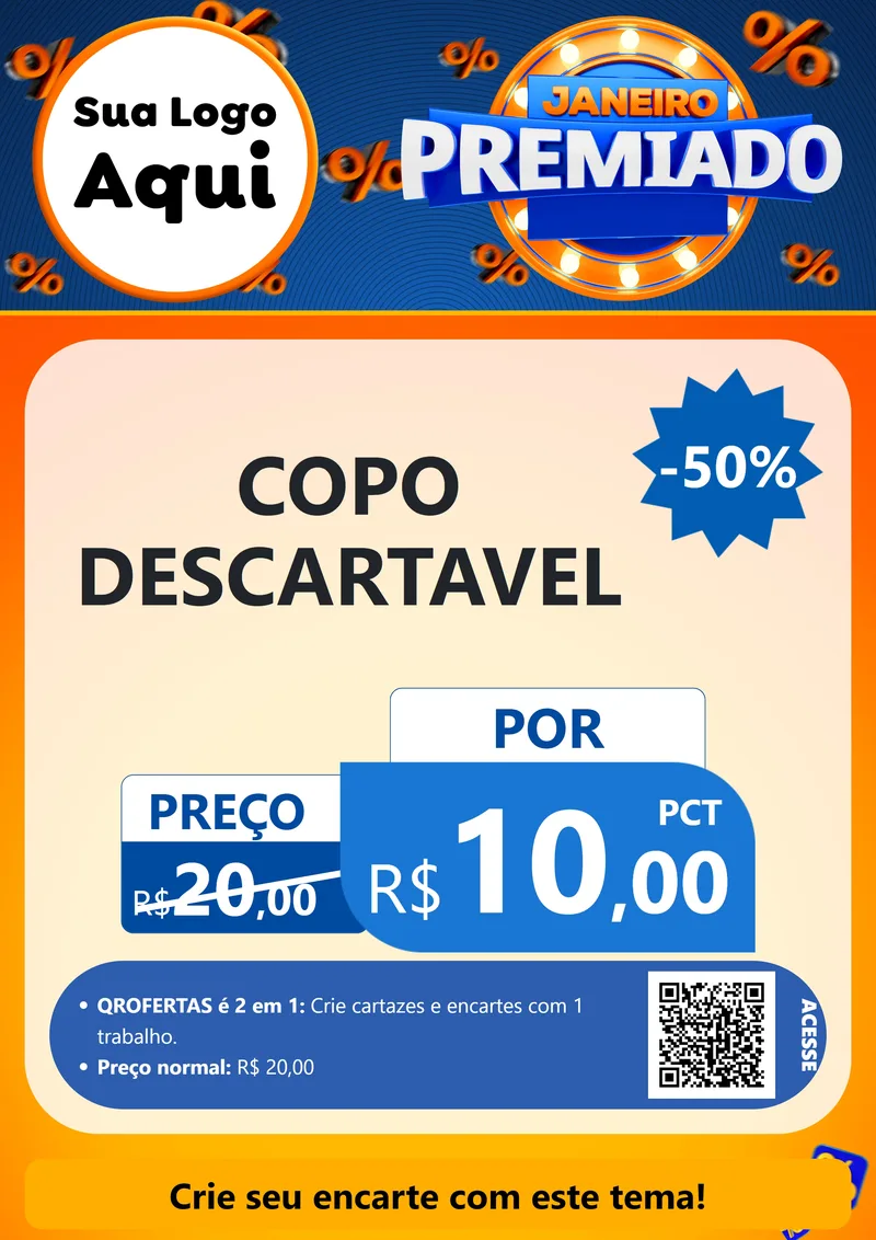 Modelo de Cartaz para Cartaz A4 Vertical com o tema Janeiro Premiado para Embalagens