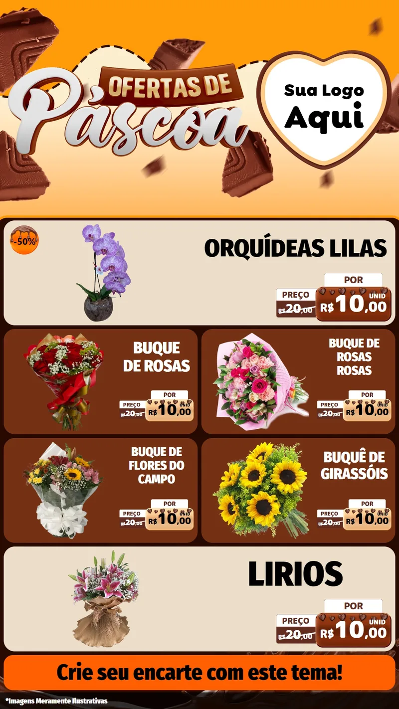 Modelo de TV para TV Vertical com o tema Ofertas de Páscoa para Floricultura e jardim