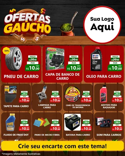 Modelo de Rede Social para Feed Instagram com o tema Ofertas Dia do Gaúcho para Auto peças