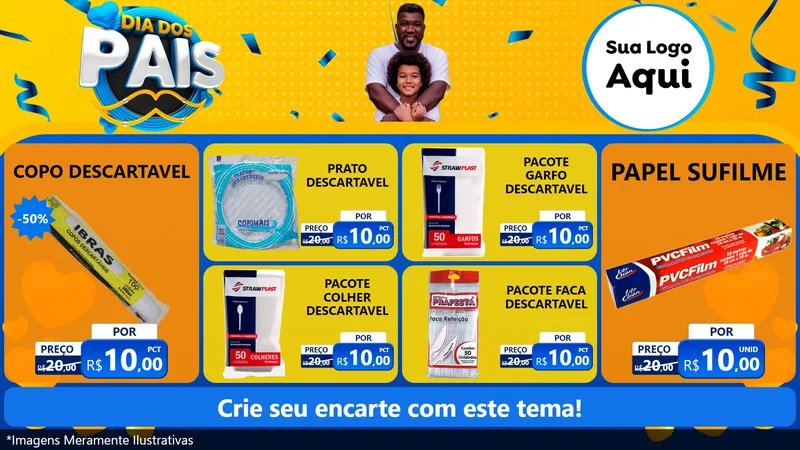 Modelo de TV para TV Horizontal com o tema Dia dos Pais para Embalagens