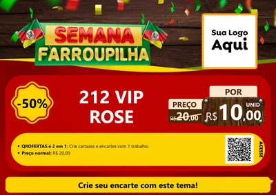 Modelo de Cartaz para Cartaz A4 Horizontal com o tema Semana Farroupilha para Perfumes