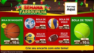 Modelo de TV para TV Horizontal com o tema Semana Farroupilha para Artigos Esportivos