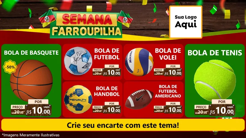 Modelo de TV para TV Horizontal com o tema Semana Farroupilha para Artigos Esportivos