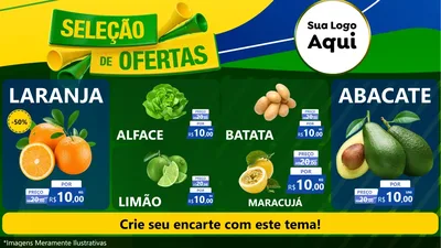 Modelo de TV para TV Horizontal com o tema Seleção de Ofertas - Copa para Hortifrúti