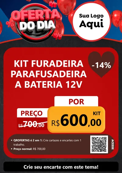 Modelo de Cartaz para Cartaz A4 Vertical com o tema Oferta do Dia para Maquinas e Ferramentas