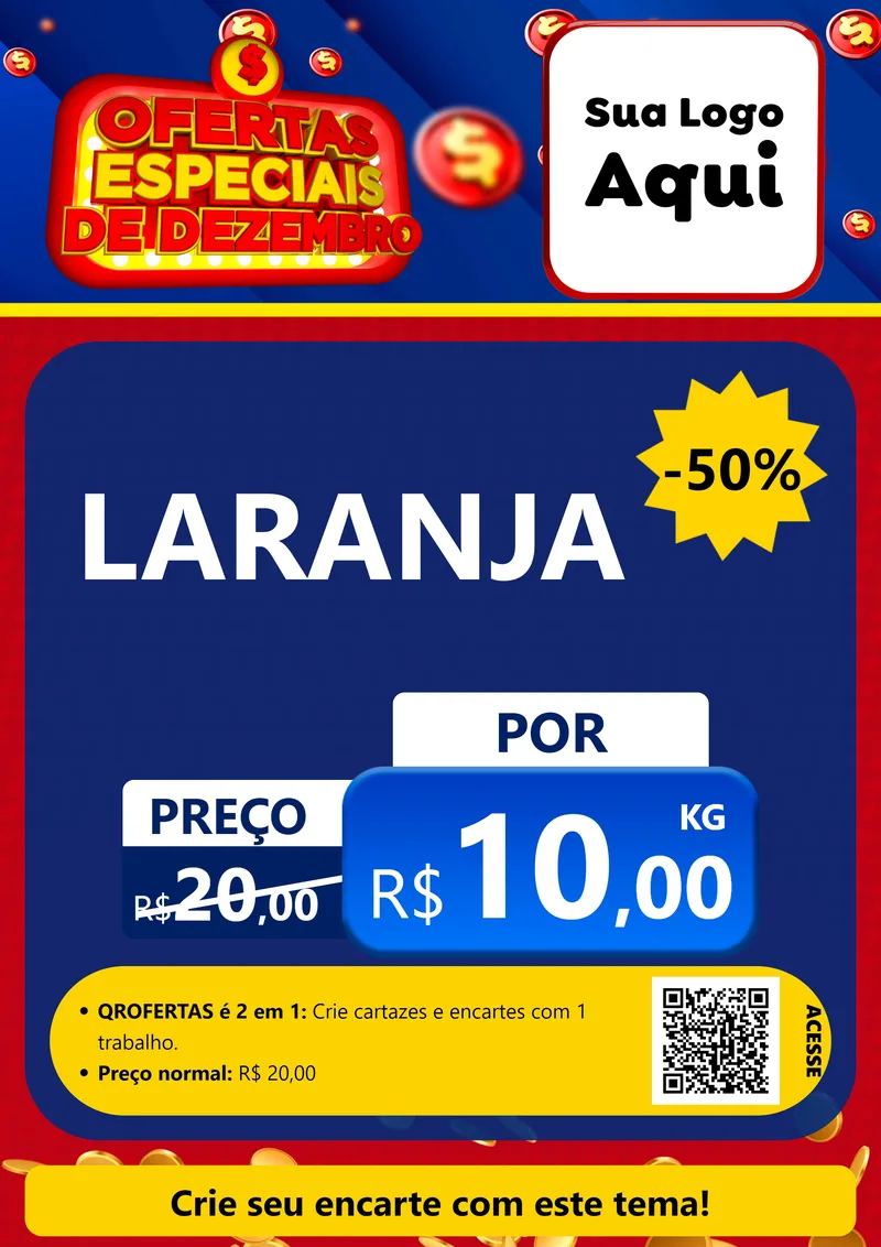 Modelo de Cartaz para Cartaz A4 Vertical com o tema Ofertas Especiais de Dezembro para Hortifrúti