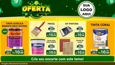 Modelo de TV para TV Horizontal com o tema Oferta para Tintas e Ferramentas