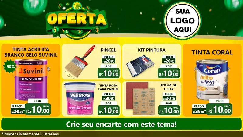 Modelo de TV para TV Horizontal com o tema Oferta para Tintas e Ferramentas
