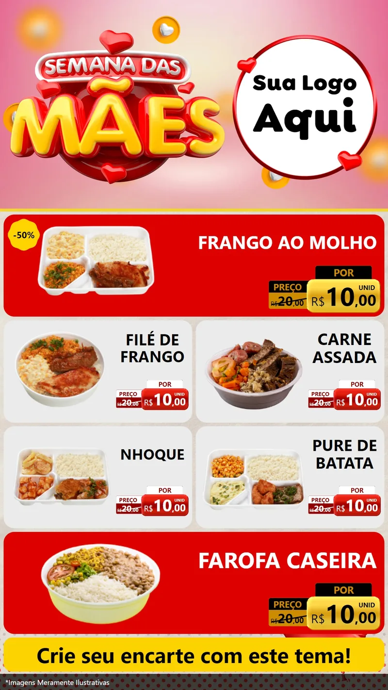Modelo de TV para TV Vertical com o tema Semana das Mães para Restaurante