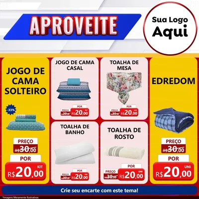 Modelo de Rede Social para Feed Facebook com o tema Aproveite para Cama, Mesa e Banho
