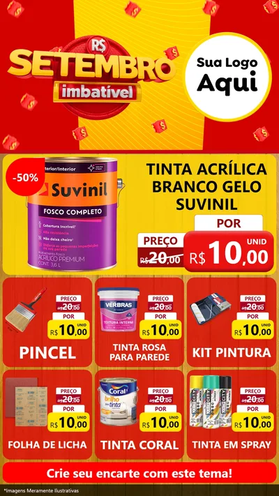 Modelo de Rede Social para Stories com o tema Setembro Imbatível para Tintas e Ferramentas