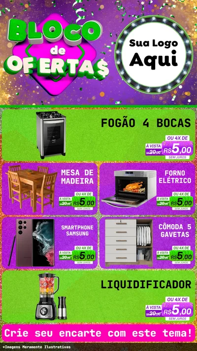 Modelo de TV para TV Vertical com o tema Bloco de Ofertas para Móveis e Eletro