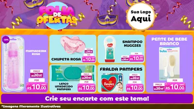 Modelo de TV para TV Horizontal com o tema Folia de Ofertas para Bebês
