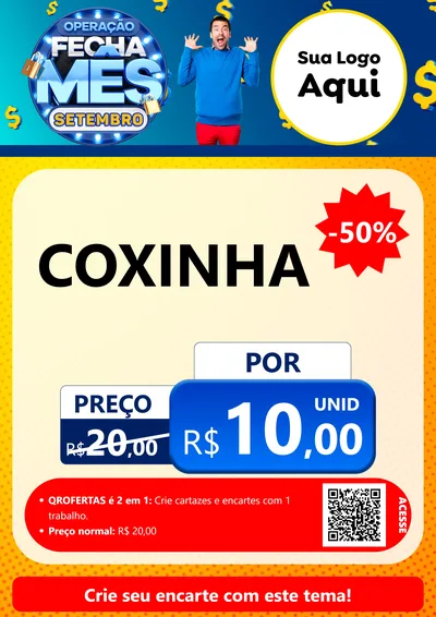 Modelo de Cartaz para Cartaz A4 Vertical com o tema Operação Fecha Mês Setembro para Salgadaria