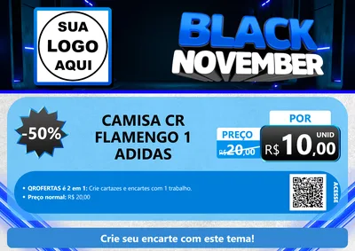 Modelo de Cartaz para Cartaz A4 Horizontal com o tema Black November para Roupas e acessórios