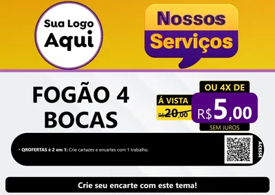 Modelo de Cartaz para Cartaz A4 Horizontal com o tema Nossos Serviços para Móveis e Eletro