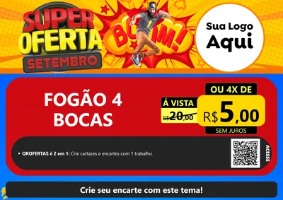 Modelo de Cartaz para Cartaz A4 Horizontal com o tema Super Oferta Setembro para Móveis e Eletro