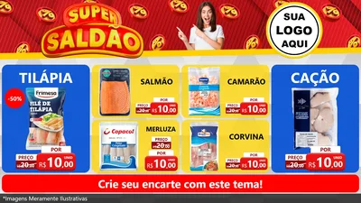 Modelo de TV para TV Horizontal com o tema Super Saldão para Peixaria